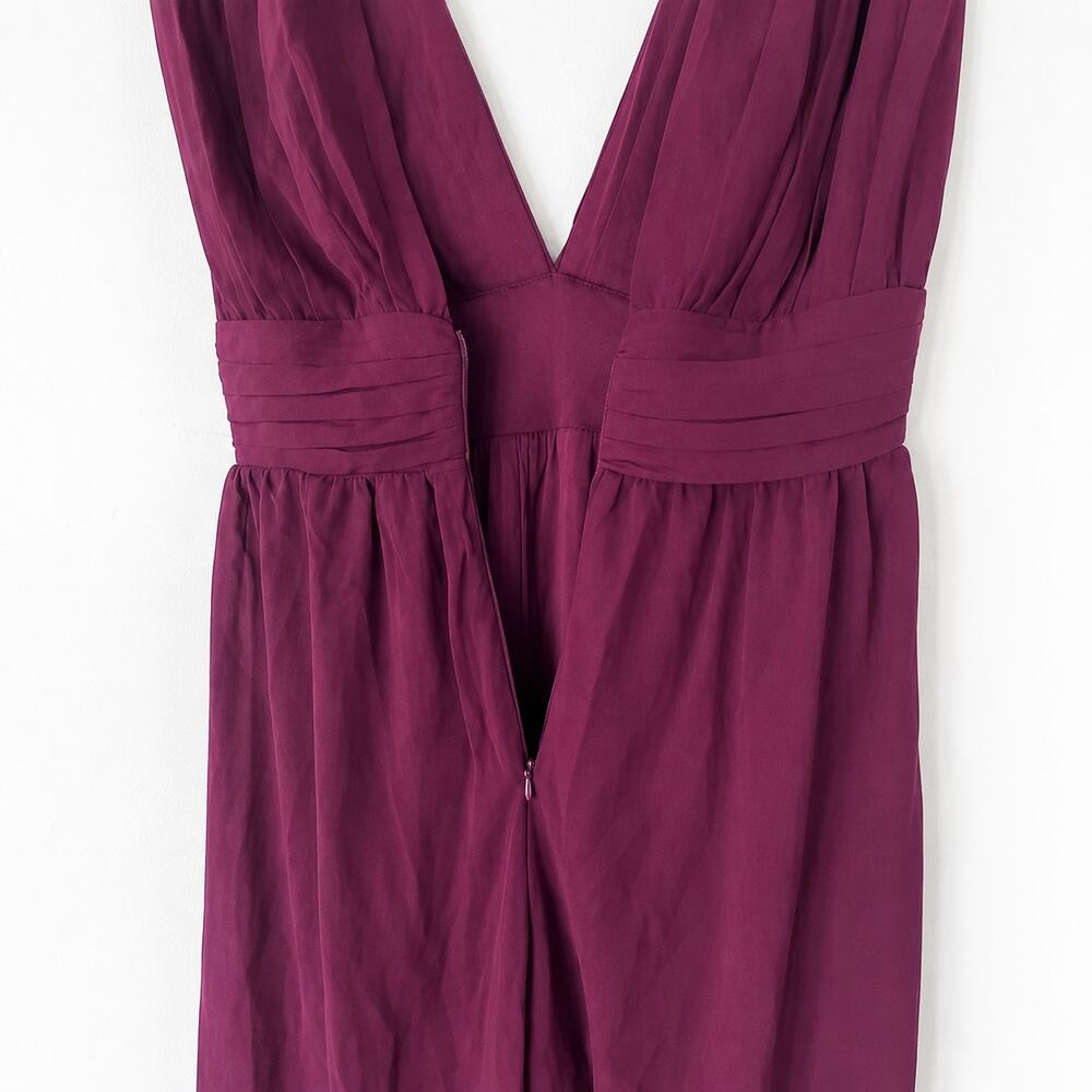 Lulus Divine Muse Burgundy Georgette Wide Leg Jumpsuit S Wedding Guest - Picture 6 of 10